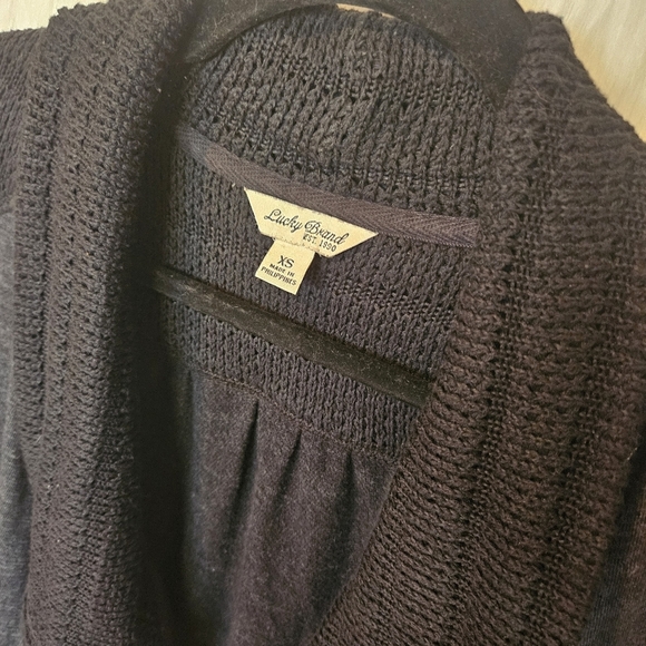 Lucky Brand Waterfall Collar Duo Knit Cardigan - Picture 3 of 7